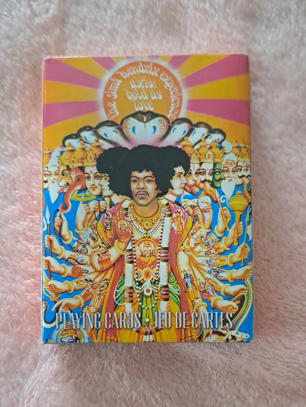 Colorful Psychedelic Playing Cards Box - Pink, Yellow, Blue JIMI HENDRIX